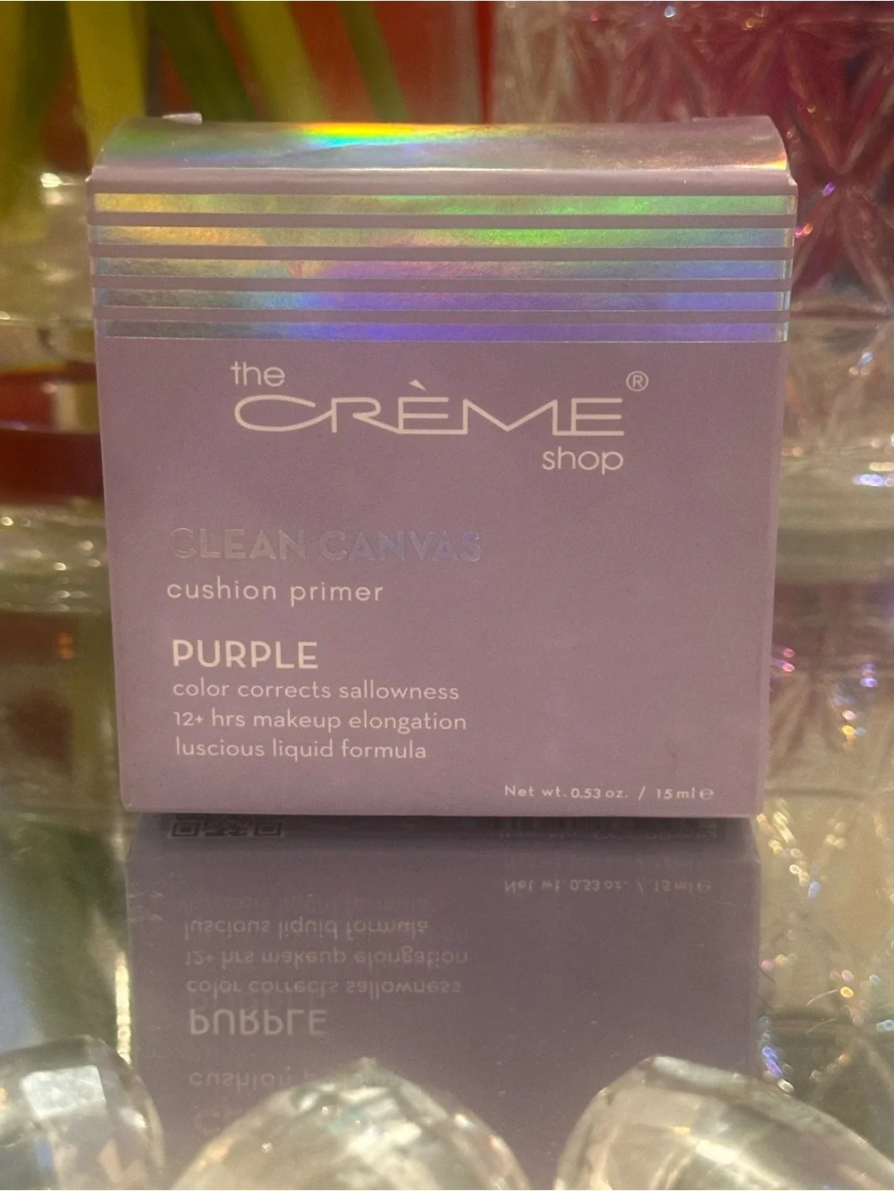 The Crème Shop Clean Canvas Purple Cushion Primer Color Correcting NEW K-Beauty